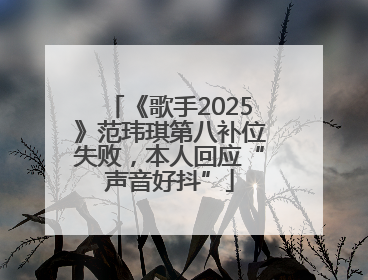《歌手2025》范玮琪第八补位失败，本人回应“声音好抖”