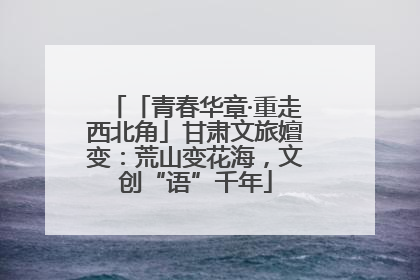「青春华章·重走西北角」甘肃文旅嬗变：荒山变花海，文创“语”千年