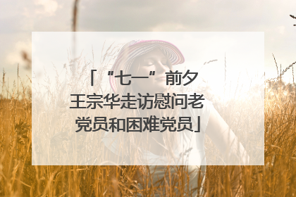 “七一”前夕 王宗华走访慰问老党员和困难党员