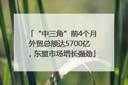 “中三角”前4个月外贸总额达5700亿，东盟市场增长强劲