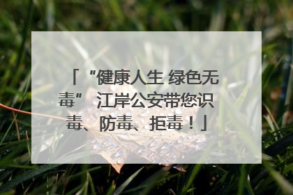 “健康人生 绿色无毒” 江岸公安带您识毒、防毒、拒毒！