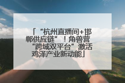 “杭州直播间+邯郸供应链”！角兽营“跨域双平台”激活鸡泽产业新动能
