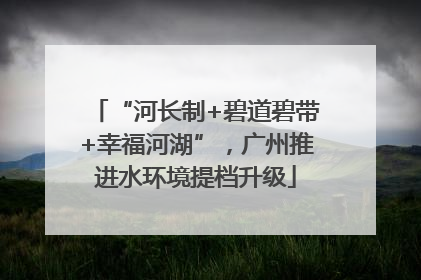 “河长制+碧道碧带+幸福河湖”，广州推进水环境提档升级