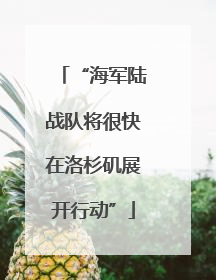 “海军陆战队将很快在洛杉矶展开行动”
