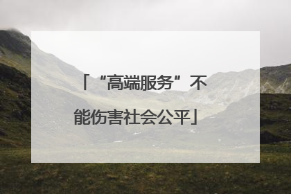 “高端服务”不能伤害社会公平