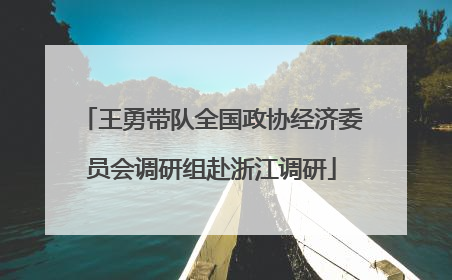 王勇带队全国政协经济委员会调研组赴浙江调研