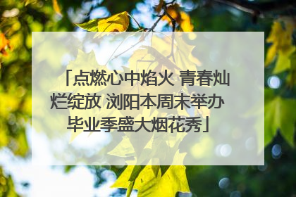 点燃心中焰火 青春灿烂绽放 浏阳本周末举办毕业季盛大烟花秀