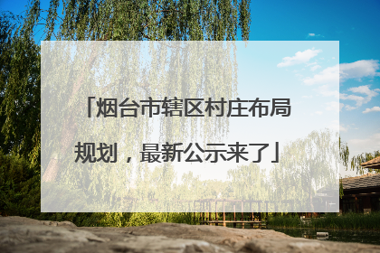 烟台市辖区村庄布局规划，最新公示来了