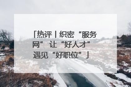 热评丨织密“服务网” 让“好人才”遇见“好职位”