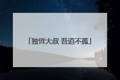 独臂大叔 吾道不孤