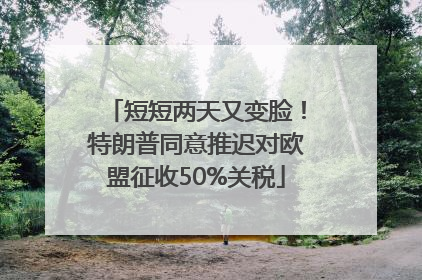 短短两天又变脸！特朗普同意推迟对欧盟征收50%关税