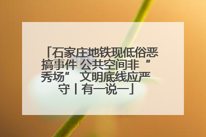 石家庄地铁现低俗恶搞事件 公共空间非“秀场” 文明底线应严守丨有一说一