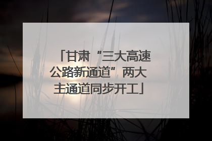 甘肃“三大高速公路新通道”两大主通道同步开工