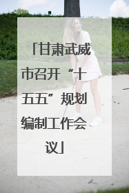 甘肃武威市召开“十五五”规划编制工作会议