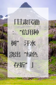 甘肃民勤：“信用种树” 汗水浇出“绿色存折”