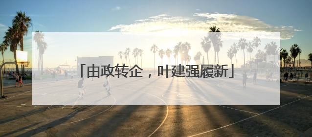 由政转企，叶建强履新