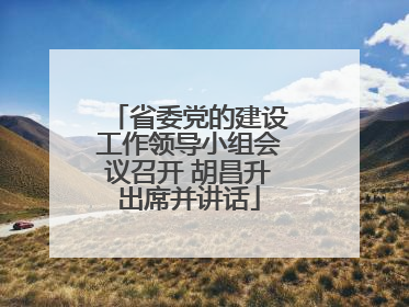 省委党的建设工作领导小组会议召开 胡昌升出席并讲话