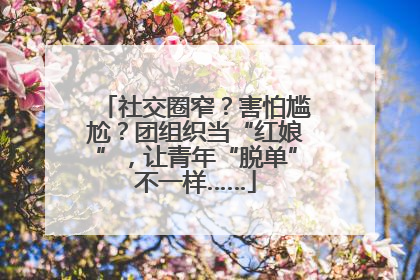 社交圈窄？害怕尴尬？团组织当“红娘”，让青年“脱单”不一样……