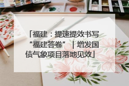 福建：提速提效书写“福建答卷”｜增发国债气象项目落地见效