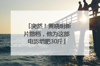 突然！黄晓明新片撤档，他为这部电影增肥30斤