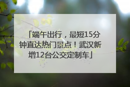 端午出行，最短15分钟直达热门景点！武汉新增12台公交定制车
