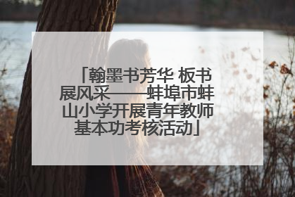 翰墨书芳华 板书展风采——蚌埠市蚌山小学开展青年教师基本功考核活动