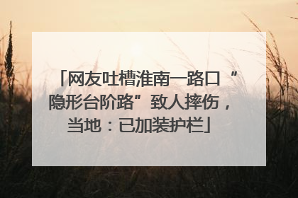 网友吐槽淮南一路口“隐形台阶路”致人摔伤，当地：已加装护栏