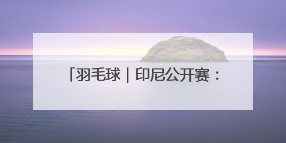 羽毛球｜印尼公开赛：王正行男单首轮晋级