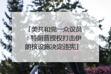 美共和党一众议员：特朗普授权打击伊朗核设施决定违宪