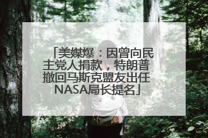 美媒爆：因曾向民主党人捐款，特朗普撤回马斯克盟友出任NASA局长提名