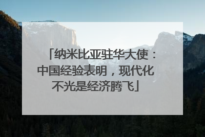 纳米比亚驻华大使：中国经验表明，现代化不光是经济腾飞