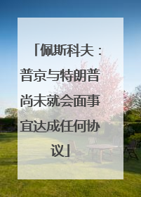 佩斯科夫：普京与特朗普尚未就会面事宜达成任何协议