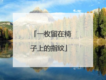一枚留在椅子上的指纹