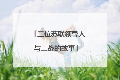 三位苏联领导人与二战的故事
