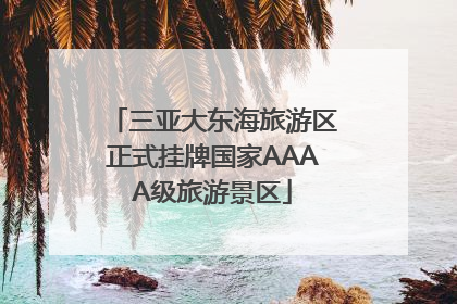 三亚大东海旅游区正式挂牌国家AAAA级旅游景区