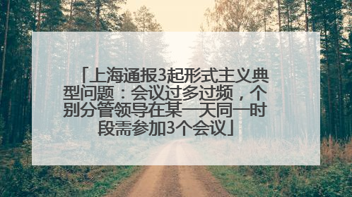 上海通报3起形式主义典型问题：会议过多过频，个别分管领导在某一天同一时段需参加3个会议