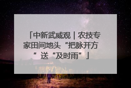 中新武威观｜农技专家田间地头“把脉开方”送“及时雨”