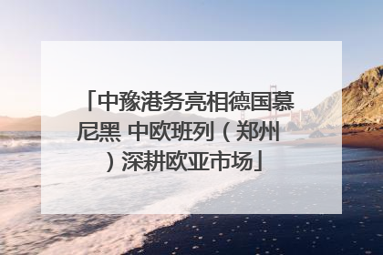中豫港务亮相德国慕尼黑 中欧班列（郑州）深耕欧亚市场