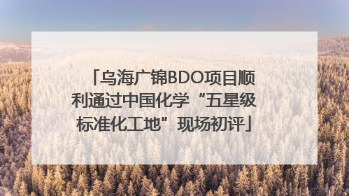 乌海广锦BDO项目顺利通过中国化学“五星级标准化工地”现场初评