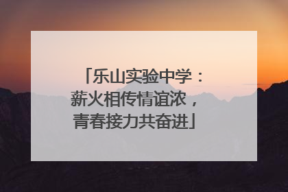 乐山实验中学：薪火相传情谊浓，青春接力共奋进