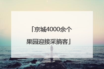 京城4000余个果园迎接采摘客