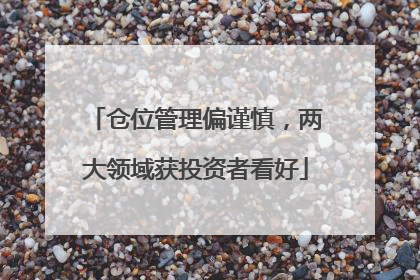仓位管理偏谨慎，两大领域获投资者看好