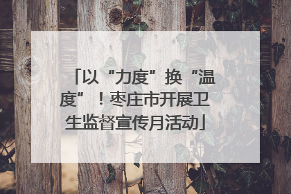 以“力度”换“温度”！枣庄市开展卫生监督宣传月活动