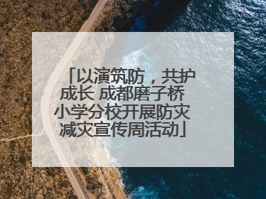 以演筑防，共护成长 成都磨子桥小学分校开展防灾减灾宣传周活动