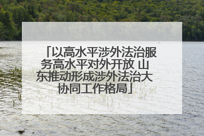 以高水平涉外法治服务高水平对外开放 山东推动形成涉外法治大协同工作格局