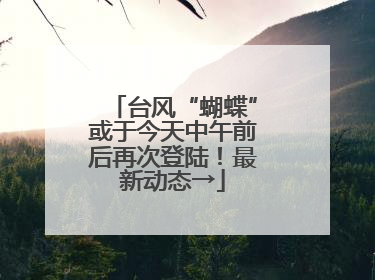台风“蝴蝶”或于今天中午前后再次登陆！最新动态→