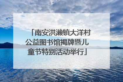 南安洪濑镇大洋村公益图书馆揭牌暨儿童节特别活动举行
