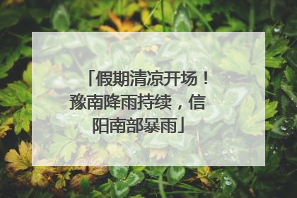 假期清凉开场！豫南降雨持续，信阳南部暴雨