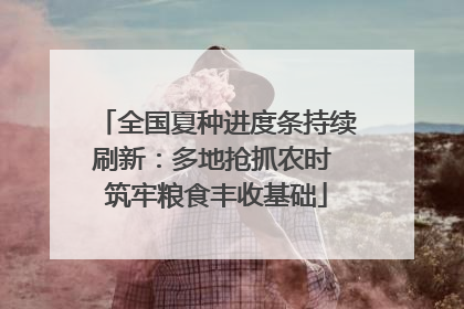 全国夏种进度条持续刷新：多地抢抓农时 筑牢粮食丰收基础