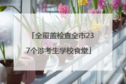 全覆盖检查全市237个涉考生学校食堂